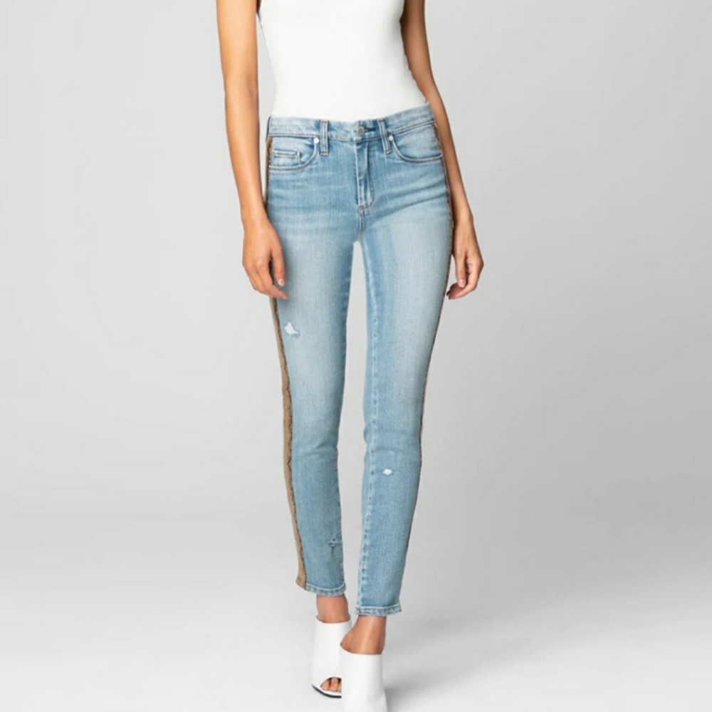 Blank NYC Miss Brightside The Bond Mid-Rise Skinny Faux Snakeskin Jeans 25 NWT